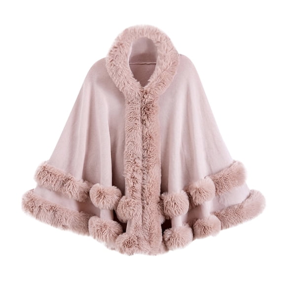 Sokhug Faux Mink Fur Shawl Wraps for Women Winter Fall Belt Elegant Cape Warm Cozy Solid Furry Poncho Shawl Cardigan