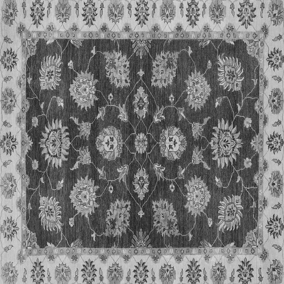 Ahgly Company Indoor Square Oriental Gray Traditional Area Rugs, 7' Square