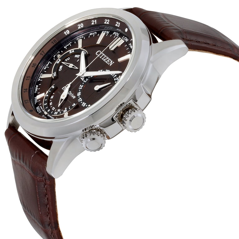 Citizen Calendrier Brown Dial Leather Strap Men