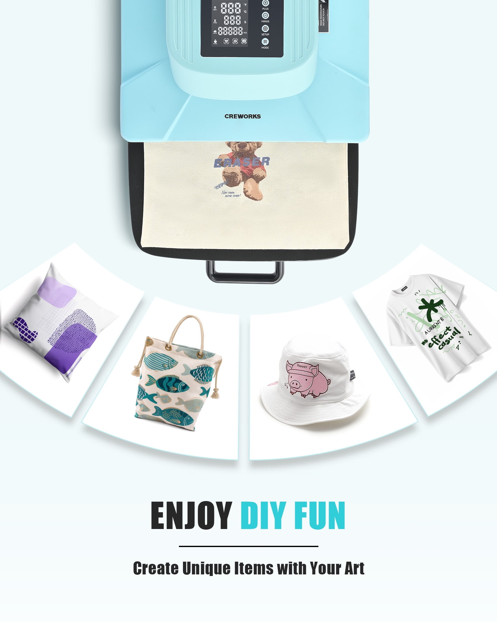 Creworks 15"x15" Auto Heat Press Machine for Transfer Vinyl Sublimation Project