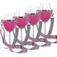 thumbnail image 1 of Pink Hanging Wine Glass Holder Set of 4 for Party Decor, Christmas Wedding Cup Storage Rack with Hooks, 1 of 5