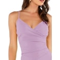 thumbnail image 4 of Vestido de mujer sexy con cuello en V asimétrico con pliegues laterales Ormromra, 4 of 5