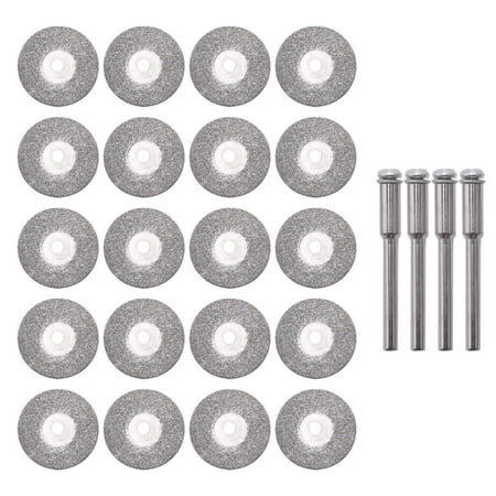 

20 Pieces 22 Mm Diamond Cutting Wheel Cut Off Discs Coated Tools With 4 Pack Mandrel Tool For Drill