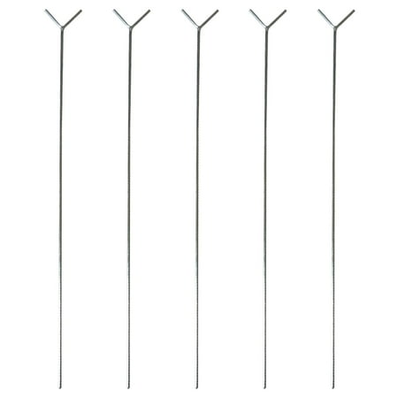 Zoyueyie 5Pcs Portable Throwing Rod Y-shaped Stand Simple Fishing Pole Bracket Ground Plug Rack Fishing Gear Accessories Fishing Supplies(Silver)