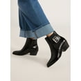 thumbnail image 2 of Scoop Womens Faux Leather Moto Buckle Ankle Booties, 2 of 7