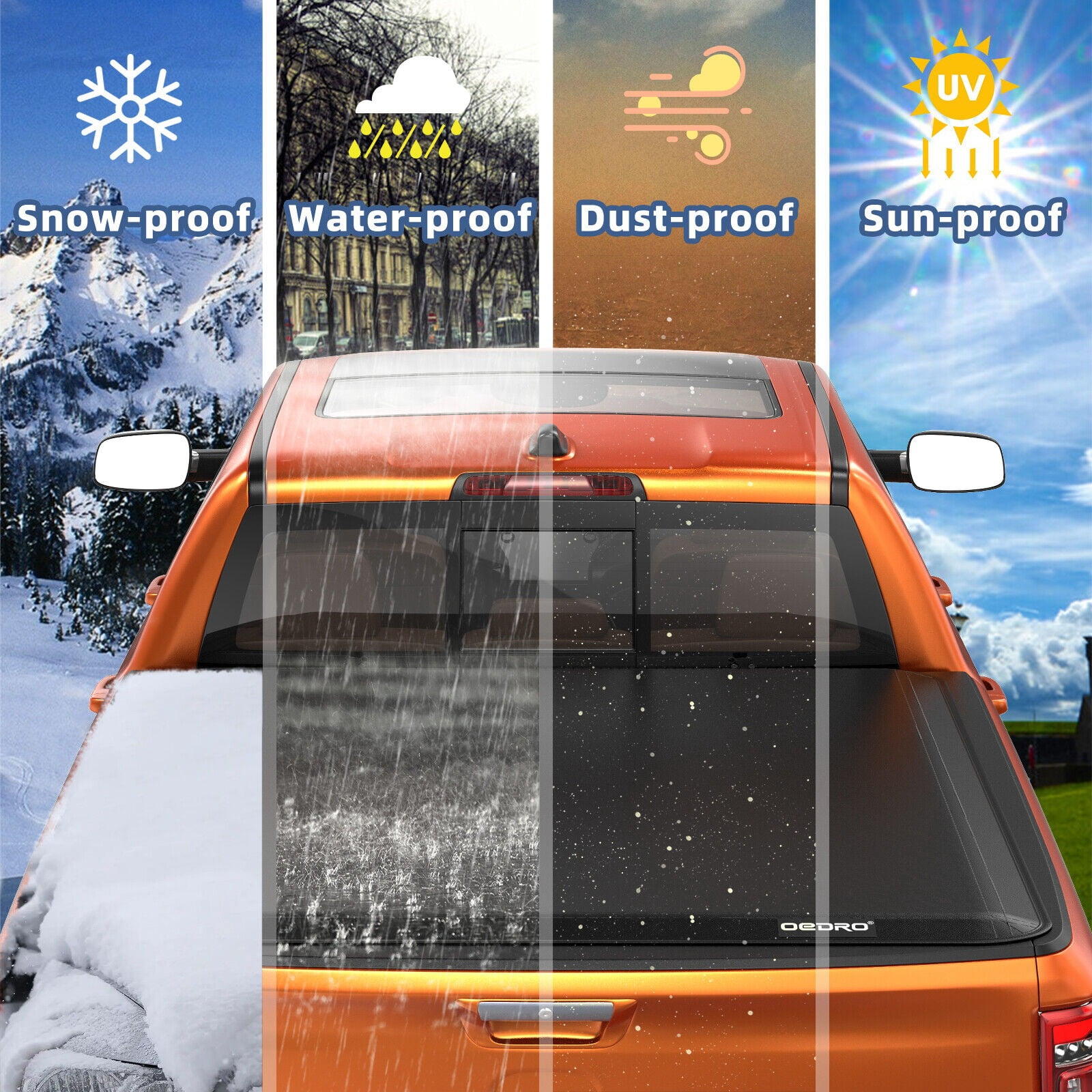 RVNI 5 Fit Roll Up Truck Bed Tonneau Cover for 2015-2022 Chevy Colorado & GMC Canyon