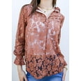 thumbnail image 2 of Women's Long Bell Sleeve Sheer Floral Lace Blouse Tops, 2 of 5