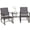 Grey, variant on Outsunny Patio Double Glider Chair with Glass Top Center Table, Outdoor Glider Chair with High Back, Sling Fabric for Garden, Bench, Black