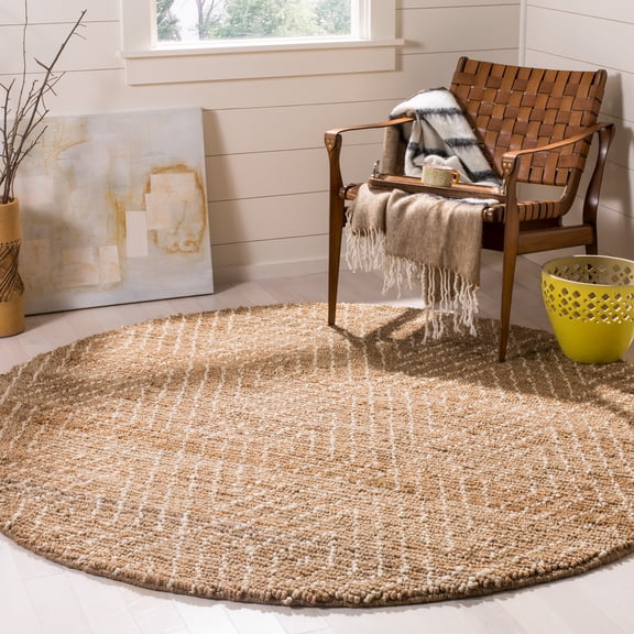SAFAVIEH Bohemian Caymen Geometric Area Rug, Natural/Ivory, 6' x 6' Round
