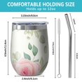 thumbnail image 5 of Floral 12oz Stainless Steel Insulated Wine Tumbler with Lid and Straw – Double Wall Vacuum Mug for Hot & Cold Drinks, 304 Steel Interior, Sweat-Free Design,Thanksgiving,Christmas, Spring,Flower, 5 of 5