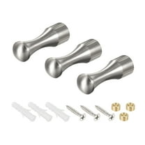 Wall Hook Robe Towel Hook Wall Mounted Coat Hooks 14x45mm (DxL) Brushed Silver Tone 3Pcs