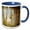 Blue/White, variant on 3drose, Distressed Brown Barn Wood Effect, 15oz Mug