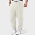 thumbnail image 2 of Men's Casual Pants Men’ s Small Quilted Warm Casual Pants Lined Sweatpants Wide Straight Leg Bottom Sweatpants Joggers Workout High Waisted Yoga With Pockets Beige 3XL, 2 of 7