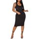 thumbnail image 2 of TRKIYQC Vestido ajustado para mujer, sin mangas, cuello en U, ajustado, vestido midi de verano para fiesta de club TRKIYQC Vida cotidiana, 2 of 4