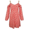 thumbnail image 3 of Michael Kors Women's Lydia Floral Print Cold Shoulder Chain Strap Dress-W-XS, 3 of 5