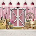 thumbnail image 3 of Western Cowgirl Banner Cowgirl Party Decoration Backdrop Pink Western Rustic Wooden House Barn Photography Background for Birthday Baby Shower Photo Booth Western Party Supplies, 3 of 9
