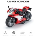 thumbnail image 4 of Alloy Diecast 1/12 Motorcycle Model Pull Back w/ Music Light Decoration Age 3-6 red, 4 of 8