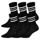 thumbnail image 1 of HUDDLE Calcetines Unisex, pack de 6 – Rayas, logo, crew, calcetines deportivos, color liso Negro 35-38, 1 of 3