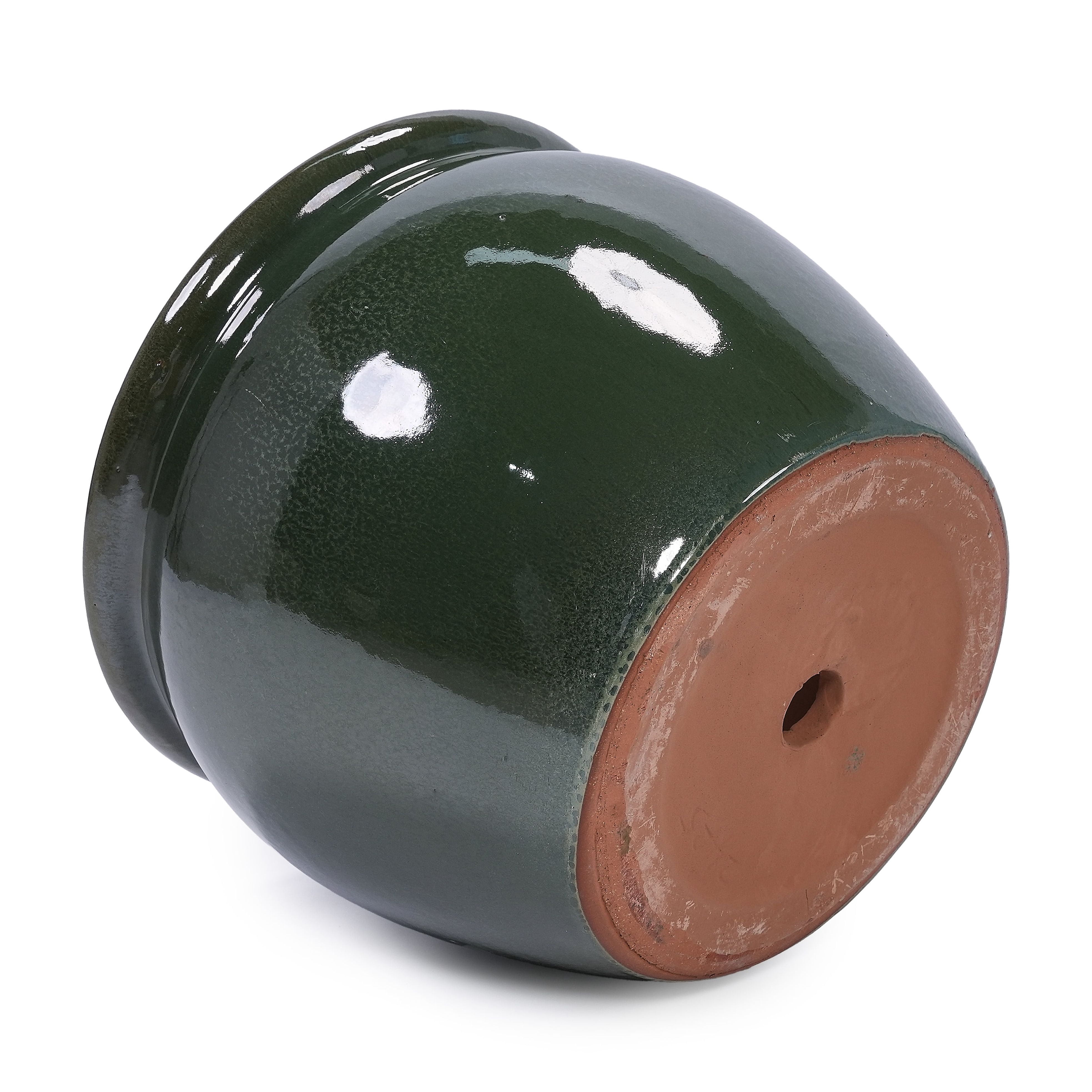 MAYEERTY 3 Pack Ceramic Planter Pot, Planter for Indoor Outdoor Patio, Garden, Antique Blue Green