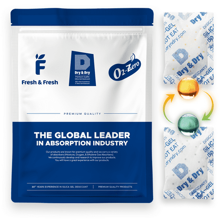 

20 Gram [100 Packs] Dry & Dry Food Safe Orange Indicating(Orange to Dark Green) Mixed Silica Gel Packets