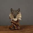 thumbnail image 3 of Estatua de animal BLESIY 2 Uds decoración Hogar oficina cabeza de madera, 3 of 8