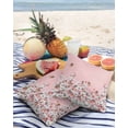 thumbnail image 3 of Pack of 2 Outdoor Pillow Covers, Spirng Flowers Butterfly Pattern Pink Background Waterproof Square Throw Pillowcase Cushion Decorative Pillow Covers for Couch Patio Tent, 20x20 in, 3 of 6