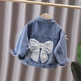 thumbnail image 3 of LIJCC Toddler Girl Butterfly Embroidery and 3D Flower Design Classic Denim Jackets Long Sleeve Shirts Coat Classic Blue Jean Jacket Girls Outerwear Casual Cute Coat, 3 of 8