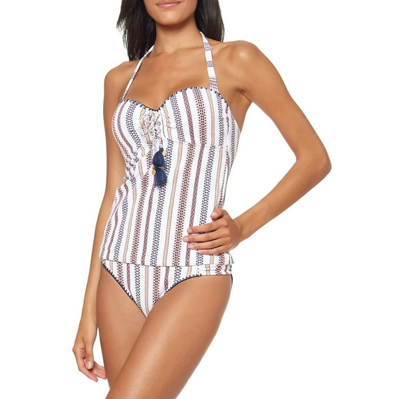 Striped Halter Tankini Top