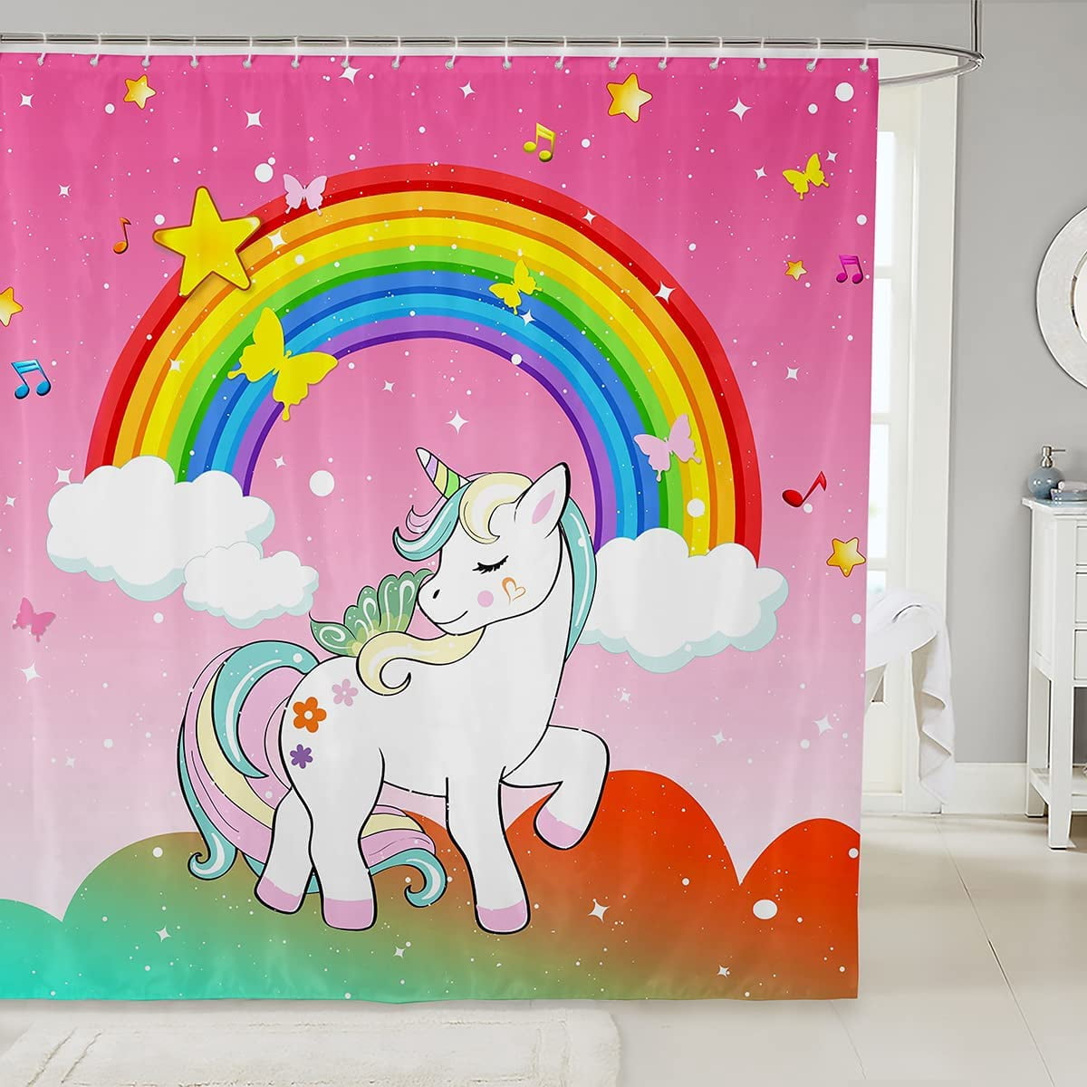 Kid Excavator Shower Curtain, Tractor Machinery Trucks Shower Curtain Tractor Machinery Trucks Construction Vehicle Curtain For Boys Bulldozer Crane Bath Equipment Truck 72 W X 78 L