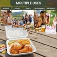 thumbnail image 7 of FPN   to Go Containers  3 Compartment 9x9  Compostable  Takeout Boxes  75 Pack Clamshell  Heavy-Duty Disposable Meal Prep Containers, 7 of 7