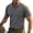 Gray, variant on Henley Short Sleeve Shirt For Men Color Block Casual Contrast Trim Button Placket Tops Cotton Blend Knit Polo Shirt With Chest Pocket For Outdoor Sports And Daily Wear