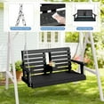 thumbnail image 4 of KINGYES Outdoor Hanging Swing Set - HDPE 3 Seats Hanging Porch Swing with Cup Holders, Black, 4 of 9