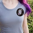 thumbnail image 2 of Cyborg Android Robot Science Woman Face Pinback Button Pin, 2 of 4