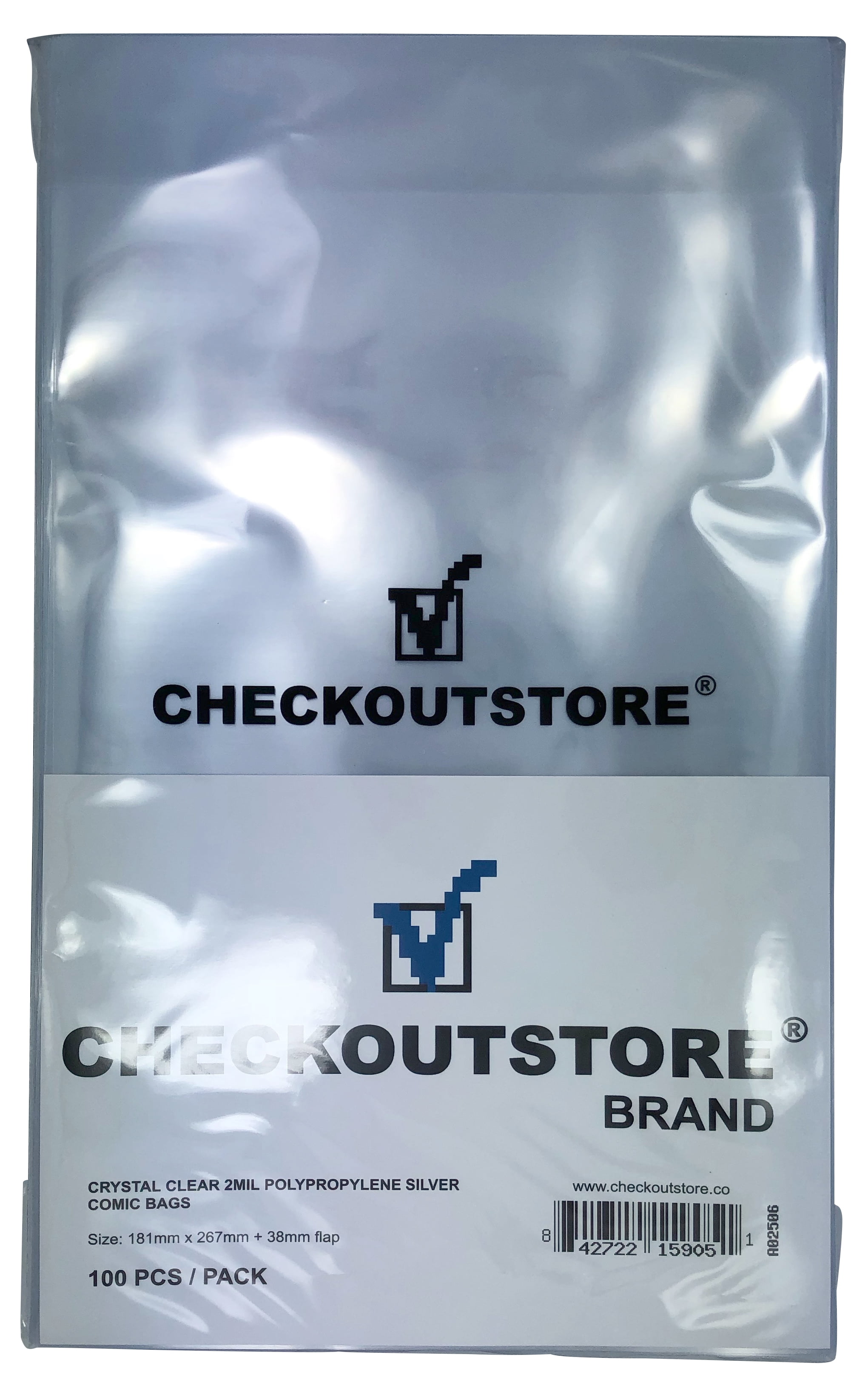 1000 crystal clear silver age comic bags 185.mm x 10.1//2 inches self sealers.