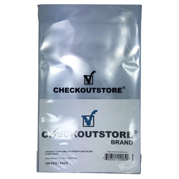 (2000) CheckOutStore Crystal Clear Silver Age Comic Book Bags (Non-sealable Flap)