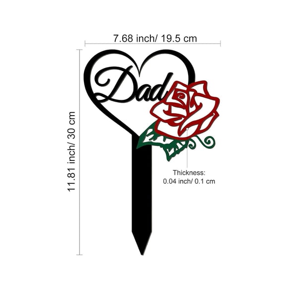 Metal Cemetery Memorial Stake Weatherproof Grave Marker for Outdoor Garden Cemetery Decoration, Durable Wrought Iron Craft Remembrance Stake for Funeral and Burial Site