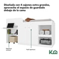 thumbnail image 3 of Cama Individual Escritorio Cajones Litera Base KingsHouse blanco Individual, 3 of 6