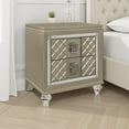 thumbnail image 5 of Loy Nightstand- 2 Drawers- Champagne Gold Metallic- Mirror Trim, 5 of 6