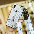 thumbnail image 1 of Case for Huawei P20 Pro, Rhinestone Painting Cloth Embossed Stylish Soft TPU Frame Glitter Thin Multicolor Soft Holder Stand Wrist Strap Full Protection Bumper, by IBAOLE -Purple White Huawei P20 Lite, 1 of 9