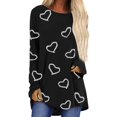 thumbnail image 1 of Camiseta de manga larga con corazón para mujer, cuello redondo, blusa suelta para mujer, túnica, Tops informales, 1 of 2