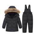 thumbnail image 1 of Ropa Para Bebé (Niño O Niña), Traje Para Niño Pequeño, Cuello Con Capucha Desmontable, Traje De Esquí Cálido Para Niños, Tirantes Superiores, Negro Odeerbi LM103-11197, 1 of 3
