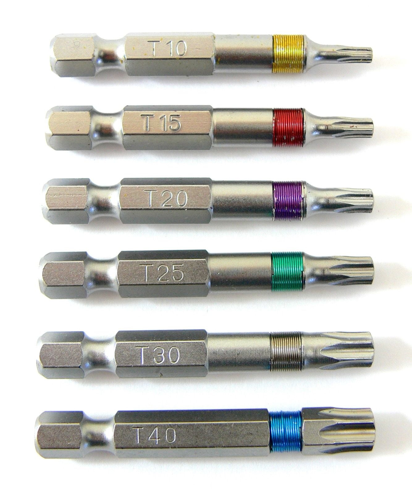 x6 screwdriver bits torx s2 screwing tx 10/15/20/25/30/40 erbauer 25 mm new 