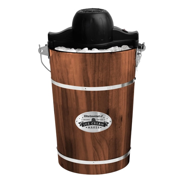 Máquina para hacer helado Elite Gourmet EIM949 de 5,7 L estilo vintage en madera
