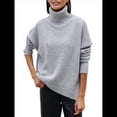 thumbnail image 1 of Suéter de Punto Grueso para Mujer, Jersey de Larga Cálido de Invierno, Top Informal. Gris Talla Única, 1 of 9