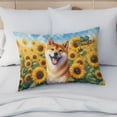 thumbnail image 4 of Shiba Inu Hello Summer Sunshine Sunflowers Spring Retro Vintage Quilt Pillowcase Shibas Dog Lovers Gifts Idea Throw Pillow Cover Bed Home Decor - 00008, 4 of 5