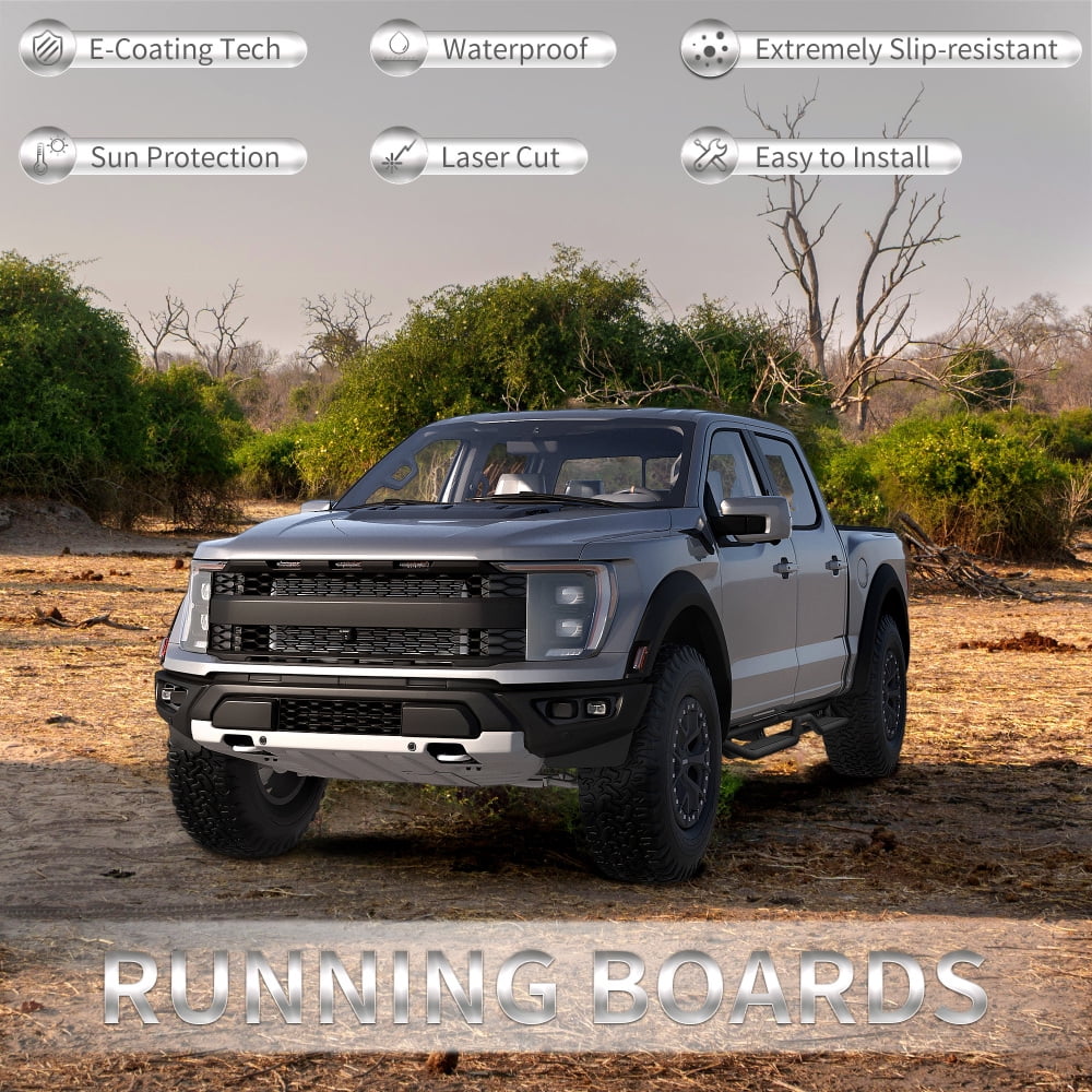 6" Running Boards Side Steps Compatbile with 2015-2026 Ford F-150 Super Crew Cab Nerf Bars