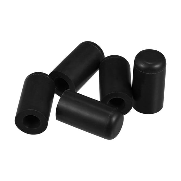 Unique Bargains 5 Pcs 6mm 0.24" Silicone Hose Cap Intake Vacuum Hose Tube End Caps Plug for Car Black