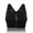 Black, variant on Women's Zip Front Sports Bra Wireless Post-Surgery Bra Active Yoga Sports Bras For Yoga Rope Skipping Shuttlecock Kicking Jogging