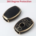 thumbnail image 2 of Key Fob Cover Compatible with Mercedes-Benz A B C E S G M R SL Class GLA GLC GLE GLS GLK CLA CLS AMG 5 Button TPU Keychain Case Holder Protector,Model-b(black), 2 of 3