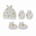 thumbnail image 3 of Conjunto de 3 gorros y manoplas antiarañazos (0-6 meses), gorros y manoplas protectoras para recién nacidos, gorros y manoplas con velcro a juego para proteger al bebé., 3 of 4